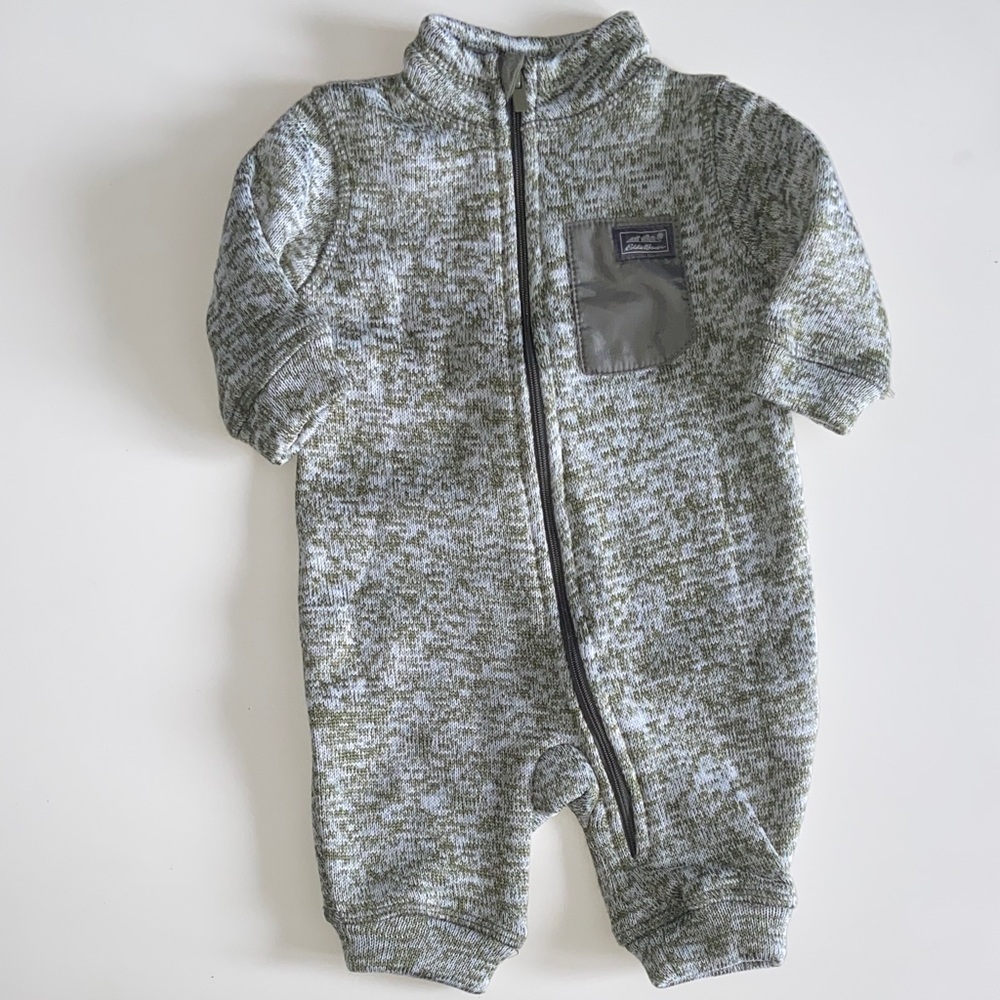 Eddie Bauer Kids' Gray and Green One Piece Footie